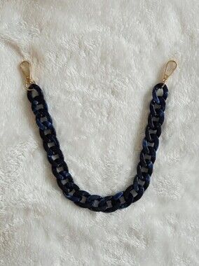 Navy Chain-Link Bag Strap with Gold Hardware Beautiful Bag Chain